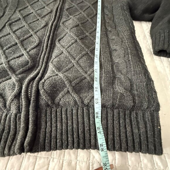 Northwest Territory Men's Gray Full-Zip Cable Knit Sweater,  Size M - Picture 7 of 8